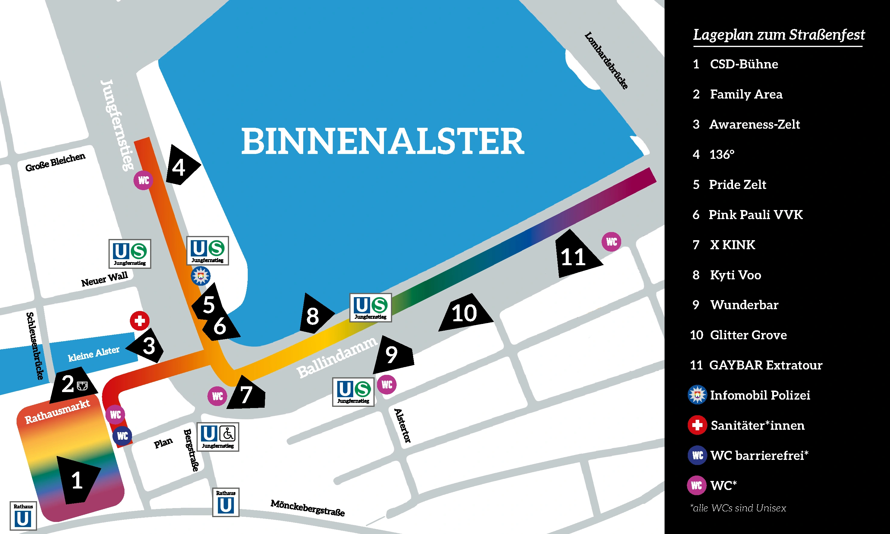 Lageplan zum Abholort am Jungfernstieg – CSD Straßenfest